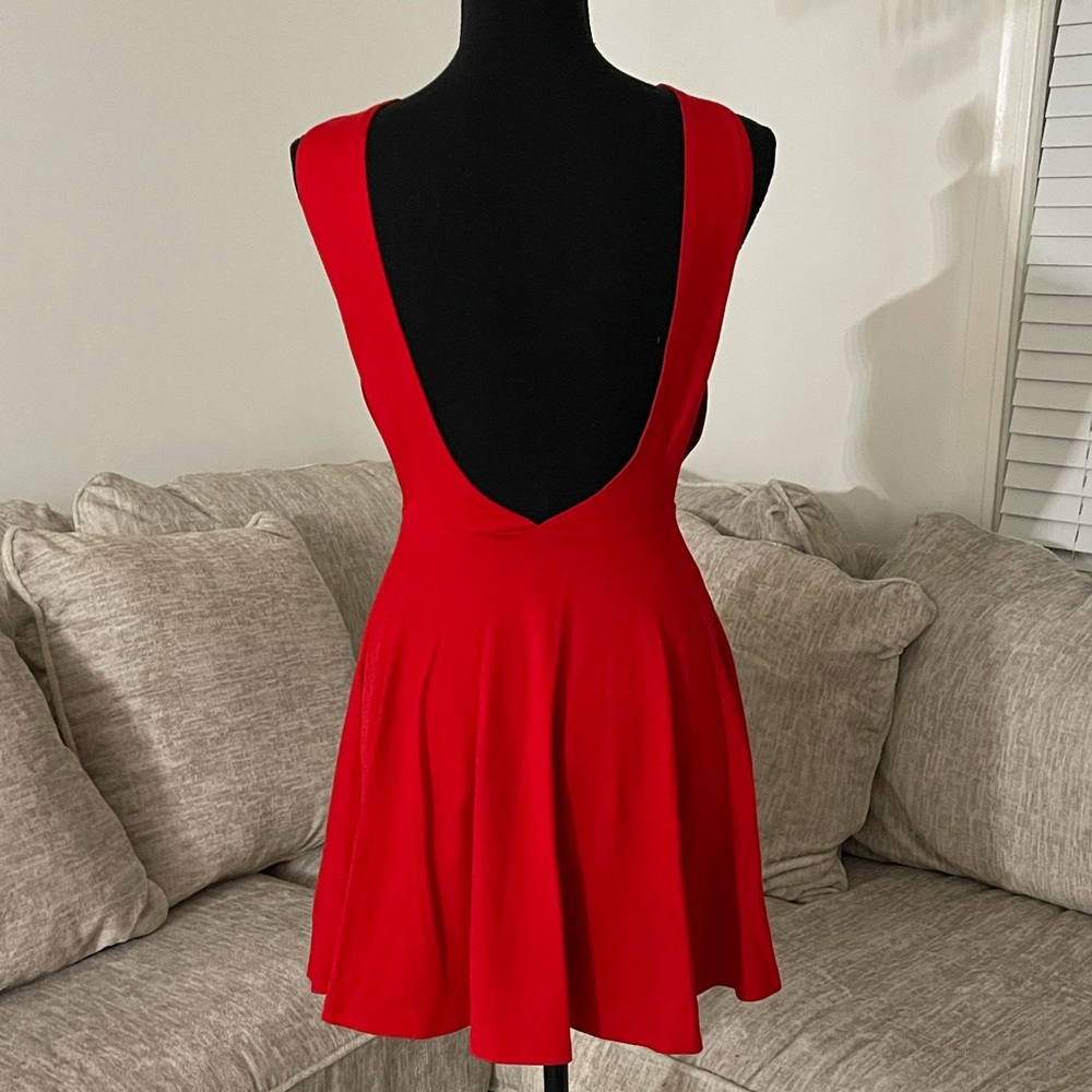NEW RED American Apparel Ponte Sleeveless Skater Dress - Picture 11 of 13